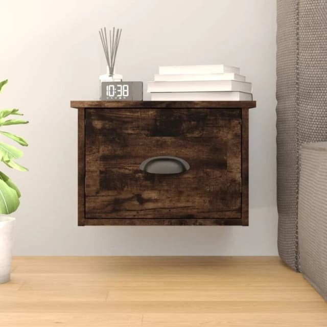 VIDAXL Wall-mounted Bedside Cabinet Smoked Oak 41.5x36x28cm Vidaxl 8720845792763