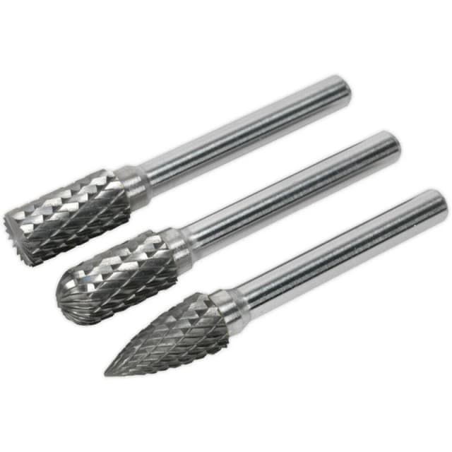 Loops 3 PACK - 10mm Tungsten Carbide Rotary Burr Bits Set - VARIOUS Cutting Heads Multi