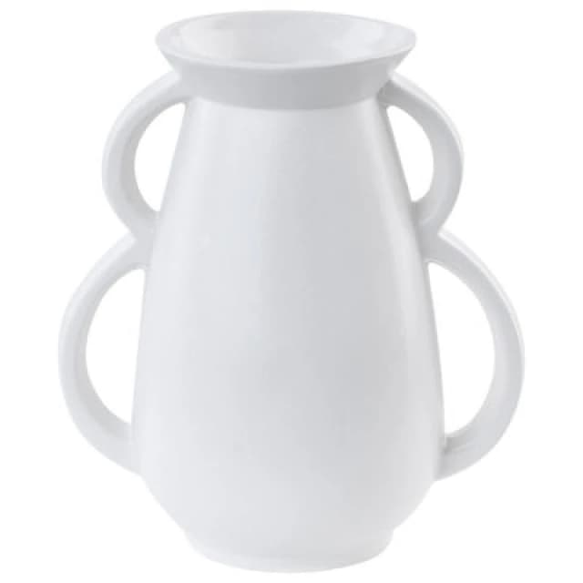 Beliani Flower Vase Koropi Ceramic 19cm White
