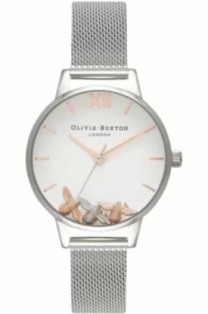 Ladies Olivia Burton Busy Bees Silver Mesh Watch OB16CH02