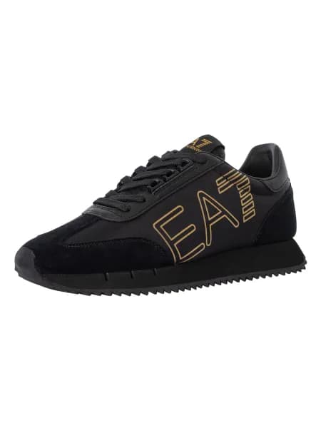 EA7 Side Logo Trainers Black/Gold 7 UK