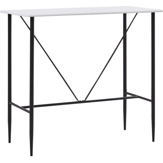 vidaXL Bar Table White120x60x110cm MDF Bistro Table Coffee Desk Counter Stand