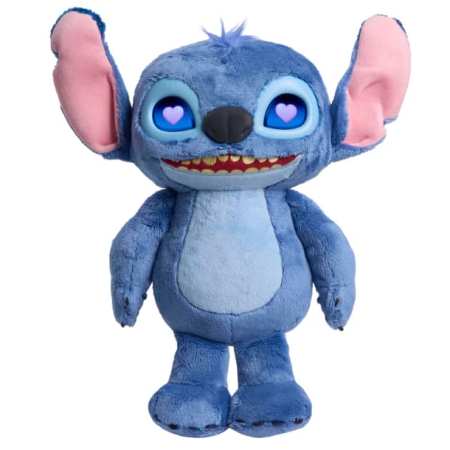 Just Play Disney Stitch Many Moods 343cm großes interaktives Pluschtier 50+ Soundeffekte und Spruche ausdrucksvolle LCD-Augen Kinderspielzeug ab