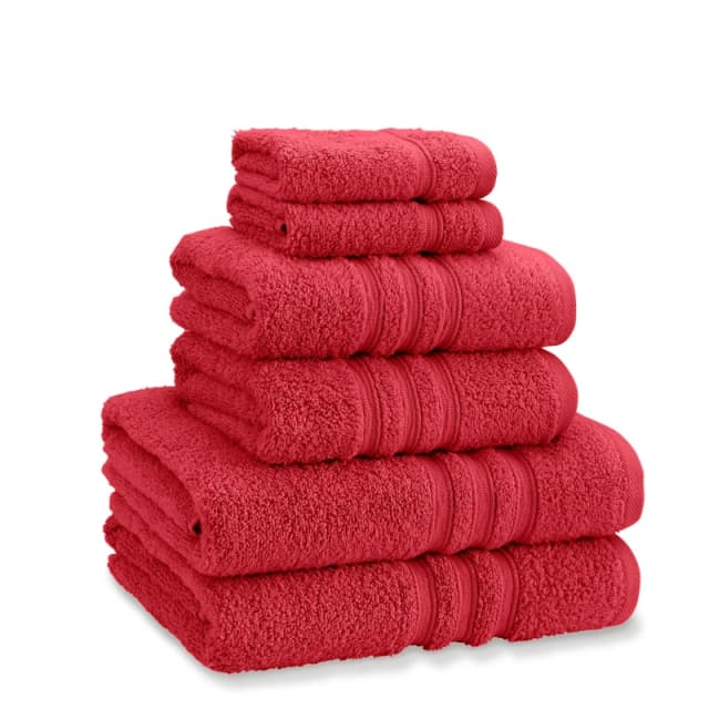 Catherine Lansfield Catherine Lansfield 'Zero Twist' Cotton 6 Piece Towel Bale in Red Red One Size Unisex 5057681152097
