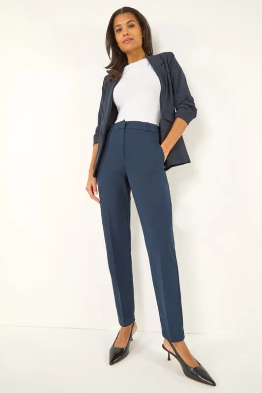 Roman Long Straight Leg Stretch Trouser Navy