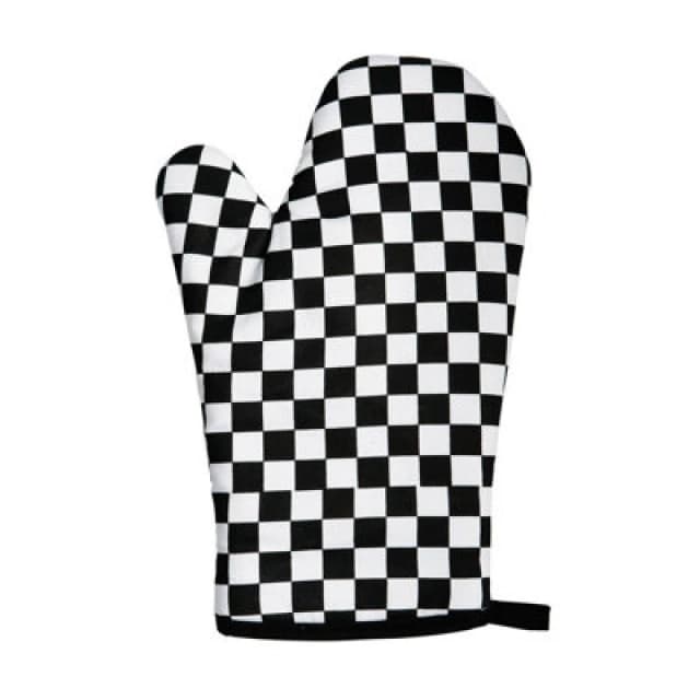 Premier Housewares Check Mate Single Oven Glove Quilted and Heat Resistant Black