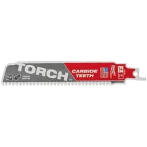 Milwaukee Heavy Duty TORCH Carbide Reciprocating Saw Blade 150mm Pack of 1