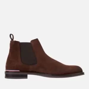 Tommy Hilfiger Mens Suede Chelsea Boots - Cocoa - UK 10