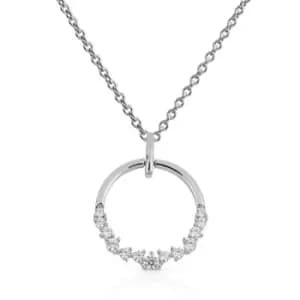 Diamonfire Silver Zirconia Open Circle Necklace