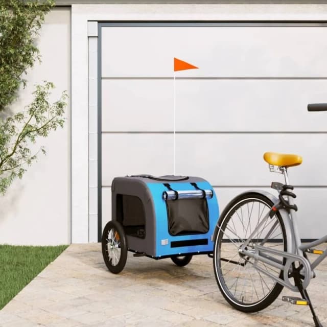 VIDAXL Vidaxl - Pet Bike Trailer Blue and Grey Oxford Fabric and Iron 93834