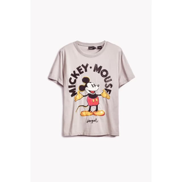 Desigual Womens T-Shirt Desigual Mickey Mouse Beige Female S