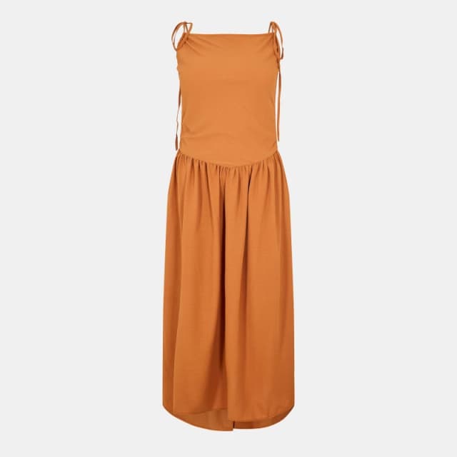 AX Paris Drawstring Tie Straps Ruched Top Midi Dress Rust female 8 (XS)