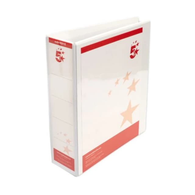 5 Star Office A4 65mm 4D Presentation Ring Binder White (10 Pack) 933112
