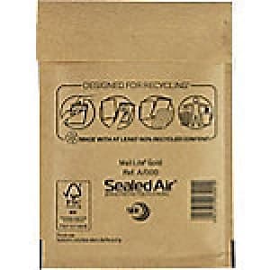 Mail Lite Mailing Bags A/000 Gold Plain Peel and Seal 160 x 110 mm Pack of 100