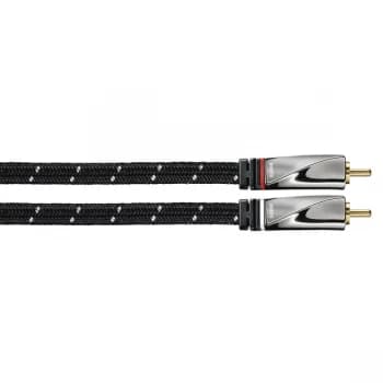 Avinity Audio Cable, 2 RCA plugs - 2 RCA plugs, fabric, gold-plated, 0.5 m