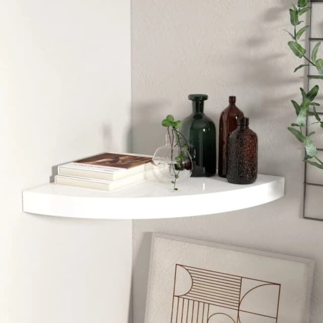 VIDAXL Vidaxl - Floating Corner Shelf High Gloss White 35x35x3.8cm mdf 8720286075388