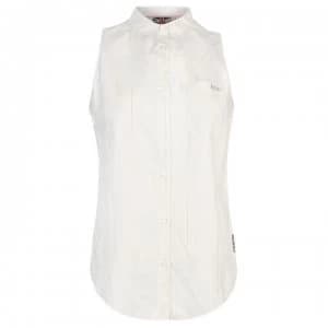 Lee Cooper Sleeveless Shirt Ladies - Ecru Chk
