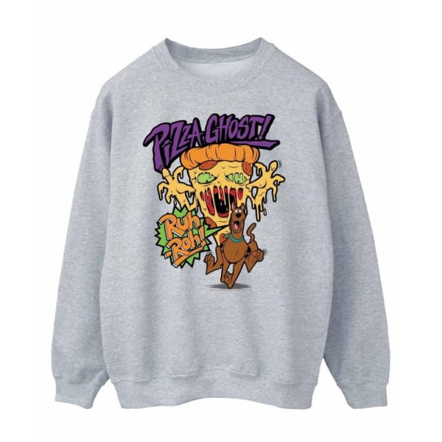 Scooby Doo Scooby Doo Men Pizza Ghost Sweatshirt in Grey Size: Small Grey S Male 5063300649350