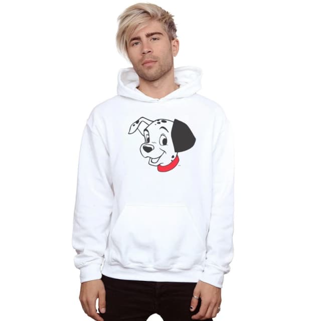 Disney Men 101 Dalmatians Dalmatian Head Hoodie in White Size: Small White S Male 5059114269013