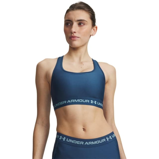 Under Armour Womens Crossback Medium Impact Sports Bra Blue/Blue Haze female 10 (S)