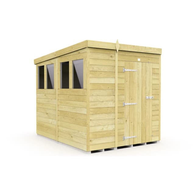 Flat Pack Sheds DIY Sheds 5 x 8 Pent Shed, Brown 5X8PFF