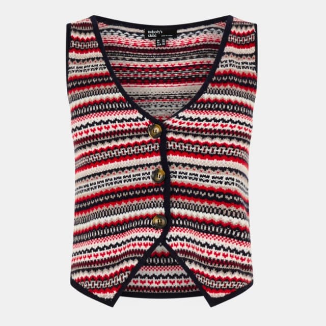 Nobodys Child Womens Fair Isle Waistcoat Multi female 8 (XS)