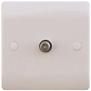 ESR Sline White 1 Gang Satellite TV Outlet Single Wall Plate
