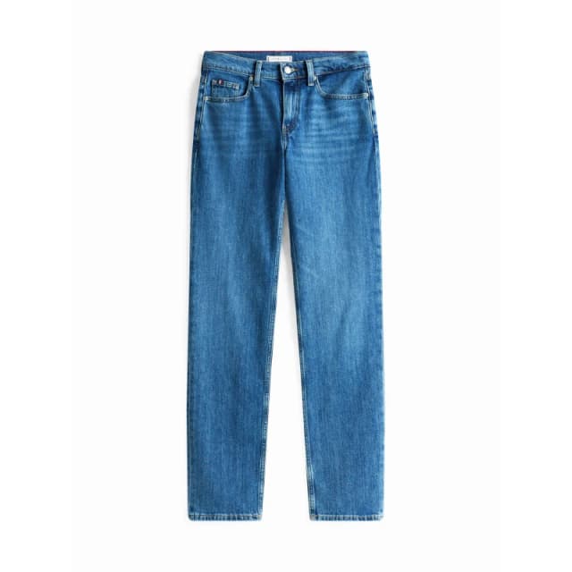 Tommy Hilfiger Womens Mid Rise Straight Leg Jeans Mid Blue female 28 L30