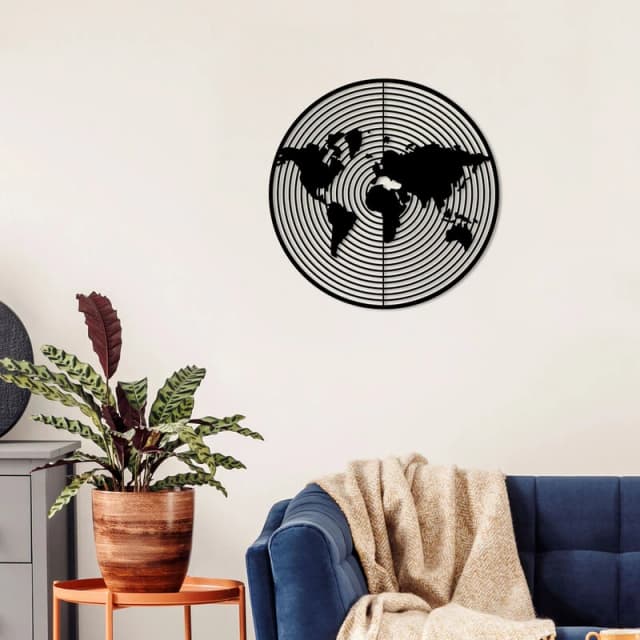 DECORTIE Decortie - metal wall art dart world - Black M.DK.T.16548