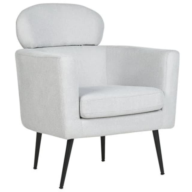 Beliani Fabric Armchair Light Grey Soby