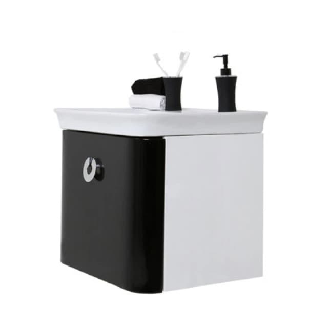 Orsina Adelphi White And Black Bathroom Sink With Storage