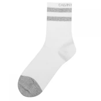Calvin Klein Jeans Logo Stripe Short Socks - White 100