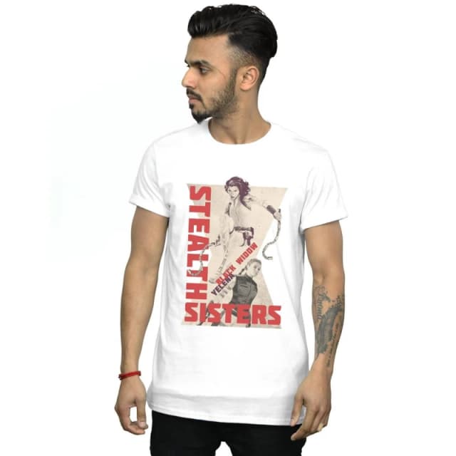 Marvel Marvel Men Black Widow Movie Stealth Sisters T-Shirt in White Size: Small White S Male 5059400790894