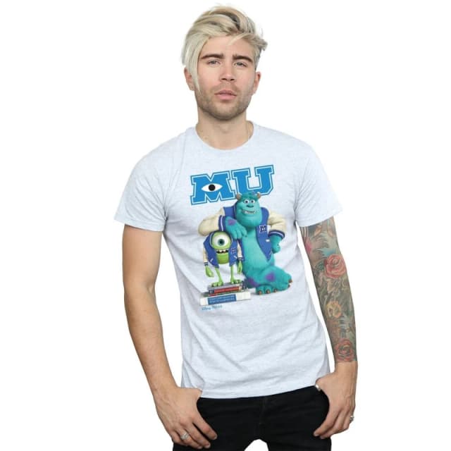 Disney Men Monsters University Poster T-Shirt in Grey Size: Small Grey S Male 5057972611814