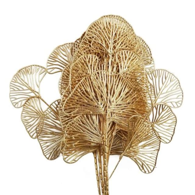 Leaf Pack of 6 x 65cm Golden Leaves Flower Arrangement Decoration, Gold PACK-6X40979