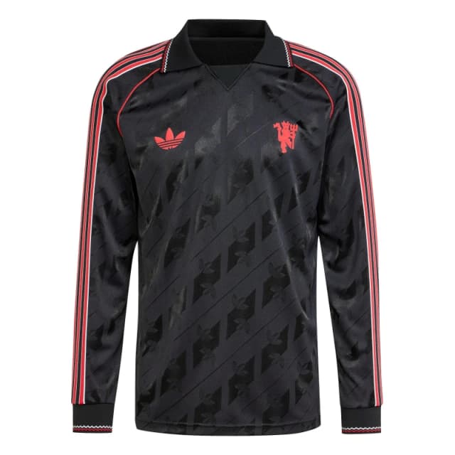 adidas Mufc Ls Jsy Football Shirt Mens Black male XS