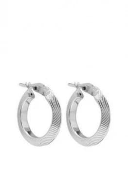 Simply Silver Sterling Silver 925 Diamond Cut Triangle Mini Hoop