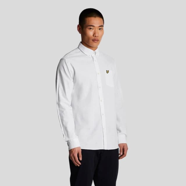 Lyle and Scott Cotton Linen Button Down Shirt White male XS