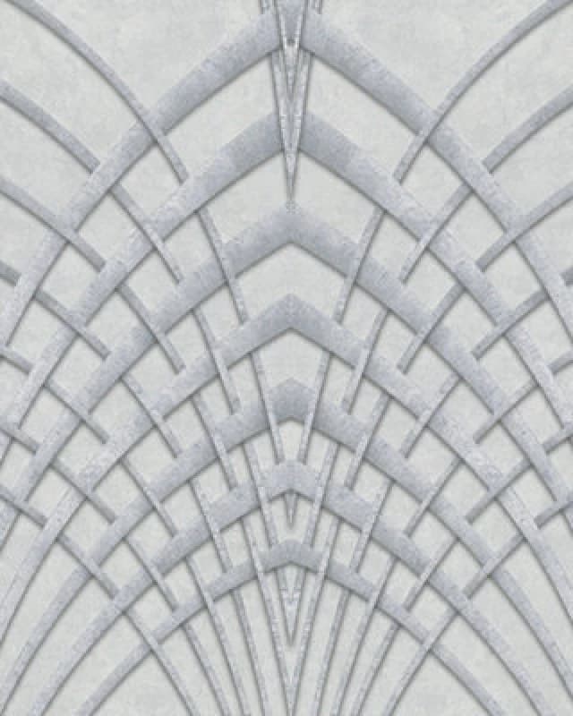 Galerie Avalon Grey Silver Art Deco Embossed Wallpaper