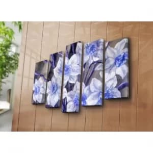5PAT-12 Multicolor Decorative Canvas Painting (5 Pieces)