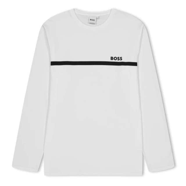 Boss Kids Long-Sleeve T-Shirt, Small Logo Design White 10P male 4Y