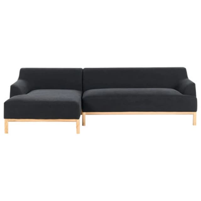 Beliani Corner Sofa 3 Seater Sosjo Fabric Black Right Hand