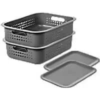 SmartStore Storage Basket Plastic Grey 28 (W) x 37 (D) x 13 (H) cm