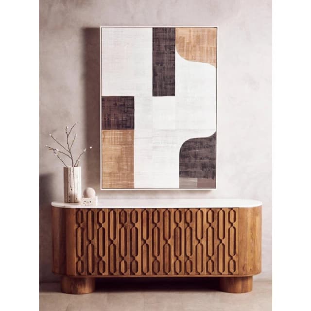 Fifty Five South Astratto Neutral Abstract Textured Canvas Wall Art Multi unisex One Size