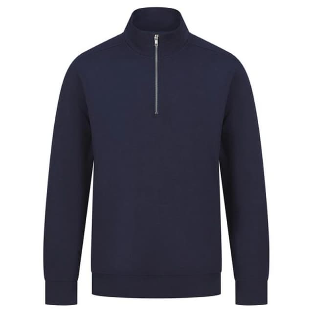 Henbury Mens Quarter Zip Sweatshirt in Navy Size: XS Navy Male XS