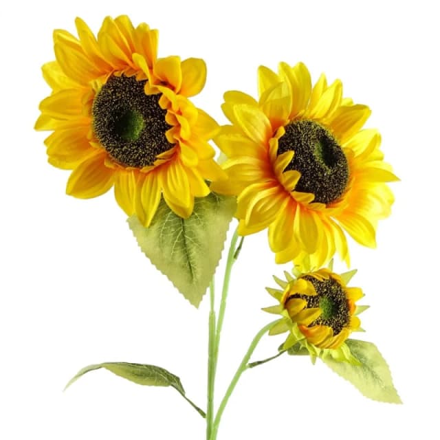 Leaf 88cm Yellow Artificial Sunflower - 3 heads