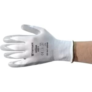 Tuffoam, Protective Gloves, Palm-side Coated, White, Size 9