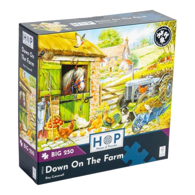 The House Of Puzzles Down On The Farm, BIG 250 Piece Jigsaw Puzzle Multi unisex