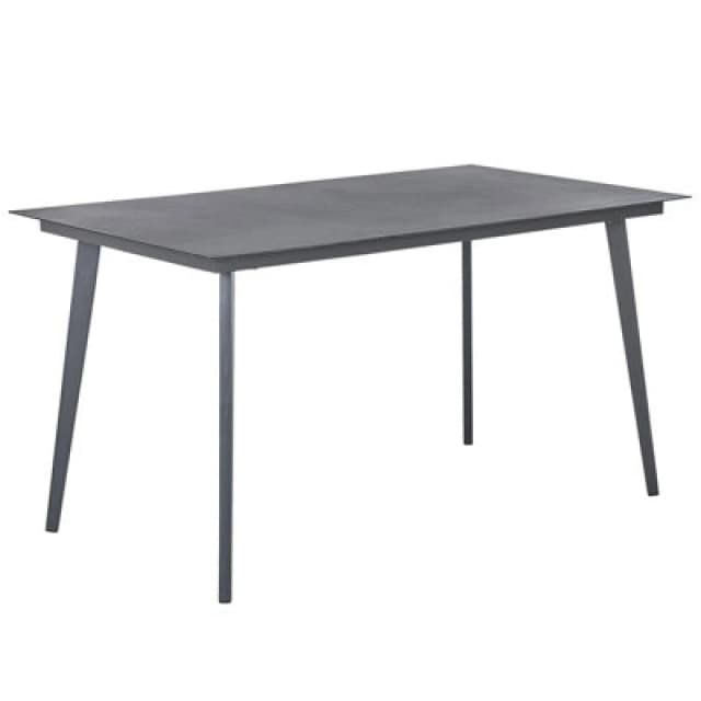 Beliani Garden Dining Table Mileto 140 Cm 80 Cm Glass Grey