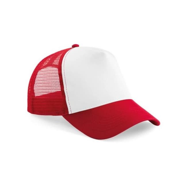 Beechfield Contrast Panel Trucker Cap in Red Red Unisex One Size